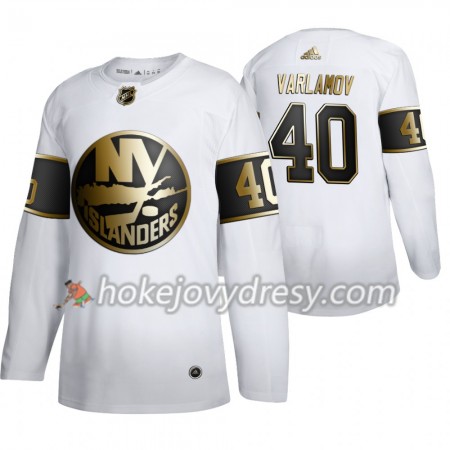 Pánské Hokejový Dres New York Islanders Semyon Varlamov 40 Adidas 2019-2020 Golden Edition Bílá Authentic
